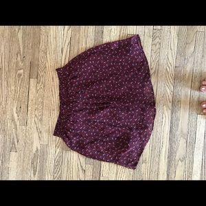 Burgundy floral skirt